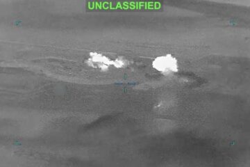 President Trump reacts as CENTCOM footage shows U.S. strikes on Iranian military targets