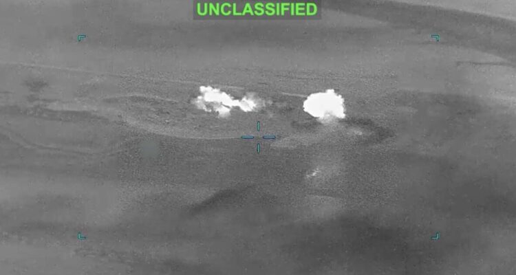 President Trump reacts as CENTCOM footage shows U.S. strikes on Iranian military targets
