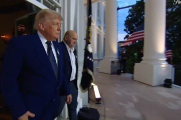 President Trump and Dana White arrive at UFC Freedom 250 at the White House