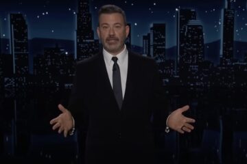 Jimmy Kimmel on set announcing a two-month break from his ABC late-night show