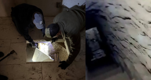 Agents inspect a drug smuggling tunnel linking Tijuana and San Diego