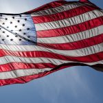American flags displayed on homes during July 4 celebrations