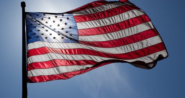 American flags displayed on homes during July 4 celebrations