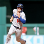 Kiké Hernández playing for the Los Angeles Dodgers