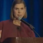 Senator Elissa Slotkin speaking at a public event