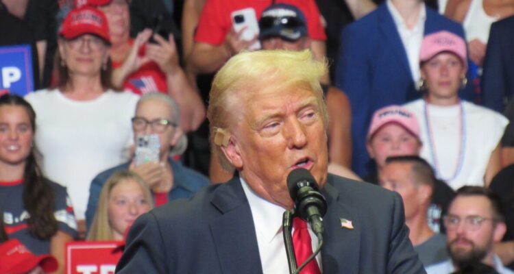 Donald Trump raises his fist after the Butler Pennsylvania assassination attempt with blood on his face