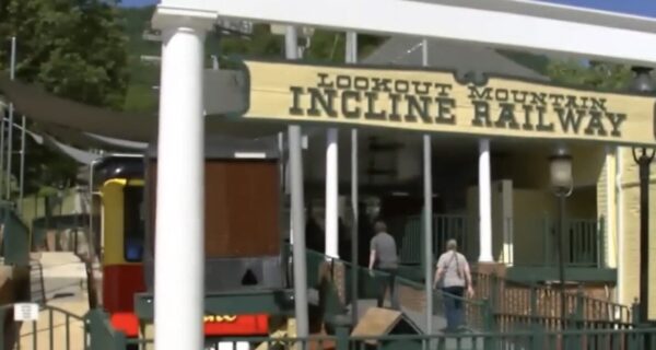 Incline Railway train at Lookout Mountain in Tennessee