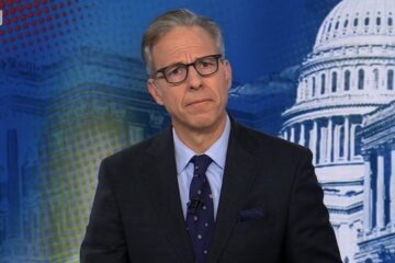President Trump and CNN host Jake Tapper during a tense interview about Lindsey Graham and Iran