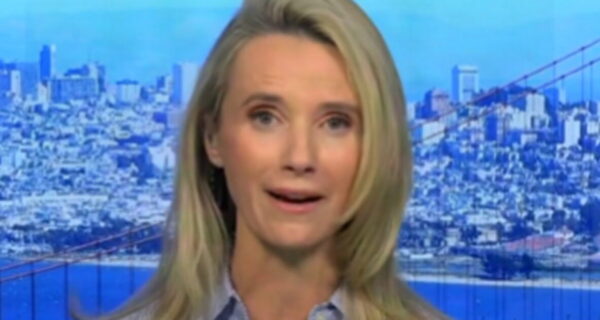 Jennifer Siebel Newsom speaking during an MSNOW interview about Gov. Gavin Newsom
