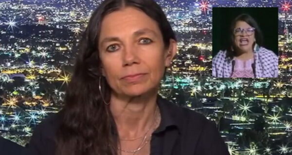 Justine Bateman and Rep. Rashida Tlaib in split image