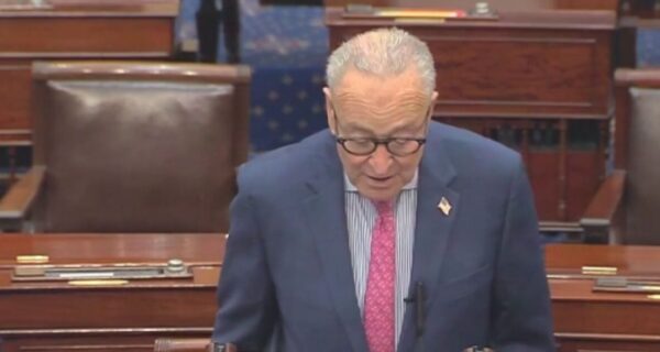Senate Minority Leader Chuck Schumer speaking on the Senate floor