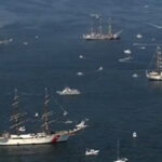 Tall ships gathered off Sandy Hook, New Jersey, for America 250 celebrations