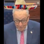 Chuck Schumer speaking on the Senate floor during remarks that sparked online jokes