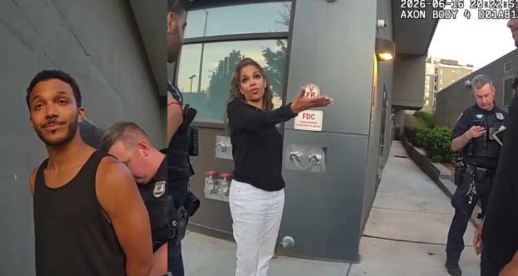 Sunny Hostin speaking with police during her son Gabriel Hostin's trespassing stop in body camera footage