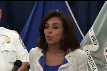 Jeanine Pirro and President Donald Trump amid a dispute over the Lincoln Reflecting Pool case