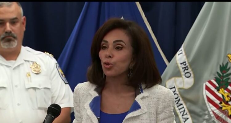 Jeanine Pirro and President Donald Trump amid a dispute over the Lincoln Reflecting Pool case