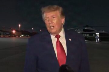 President Trump speaks to reporters about a secret plane switch after leaving Turkey