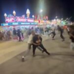 Police officers respond near the Wisconsin State Fair after multiple fights broke out on the final night