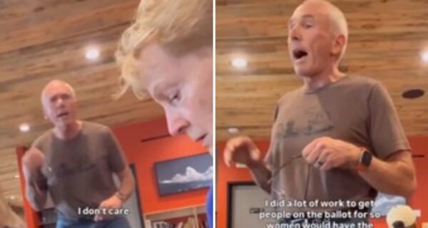Kristan Hawkins and members of a pro-life group confront Idaho café owner Jim Sheehan after being asked to leave