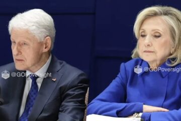 Hillary and Bill Clinton at a public event amid reports about funeral planning and health concerns