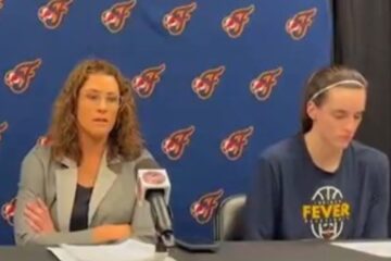 Indiana Fever player Sophie Cunningham speaks after a flagrant foul by Chicago Sky player DiJonai Carrington