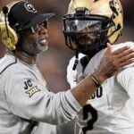 Deion Sanders at a Colorado postgame press conference.