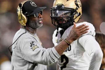 Deion Sanders at a Colorado postgame press conference.