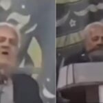 Senior Iranian Revolutionary Guard Corps candidate Naemat al-Hami speaking at a rally before reportedly suffering a fatal heart attack