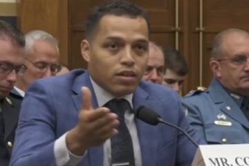 Marcus Coleman testifying during a congressional hearing about his daughter’s injuries