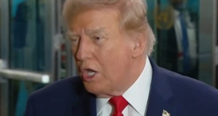 President Donald Trump arrives at United Nations headquarters with First Lady Melania Trump as reporters including Kaitlan Collins call out to him