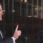 Mike Waltz and Kaitlan Collins speak outside the United Nations building