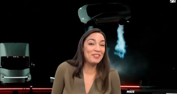 Elon Musk showcasing the next-generation Tesla Roadster at a Texas event