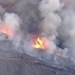Wildfire evacuation areas in Los Angeles County during an October heat wave