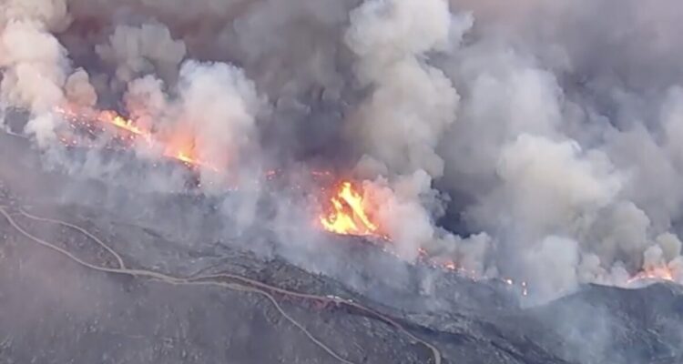 Wildfire evacuation areas in Los Angeles County during an October heat wave