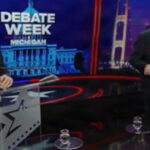 Mike Rogers and Abdul El-Sayed at a Michigan U.S. Senate debate