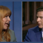 Joseph Mitchell and Lindsay James during an Iowa congressional debate
