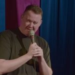 Shane Gillis hosting Saturday Night Live while celebrities react to his gym clothing joke