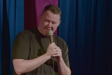 Shane Gillis hosting Saturday Night Live while celebrities react to his gym clothing joke