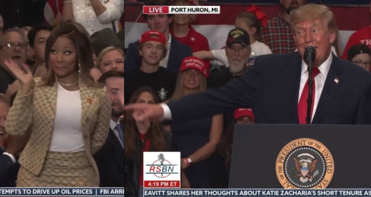 Donald Trump speaking about Nicki Minaj at a campaign rally in Port Huron, Michigan